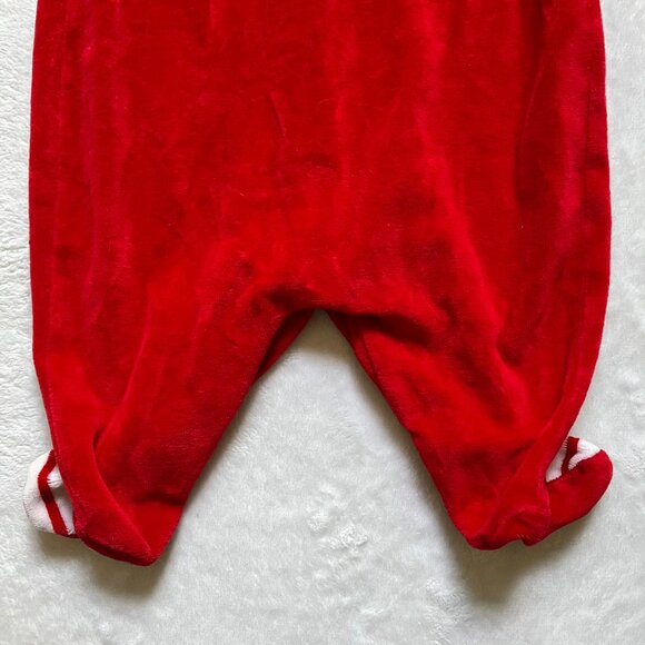 Tots Fifth Avenue Baby Footed Romper Size 6M | Red Velour Striped Pajamas VGUC - Picture 16 of 16